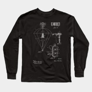 Parachute Vintage Patent Hand Drawing Long Sleeve T-Shirt